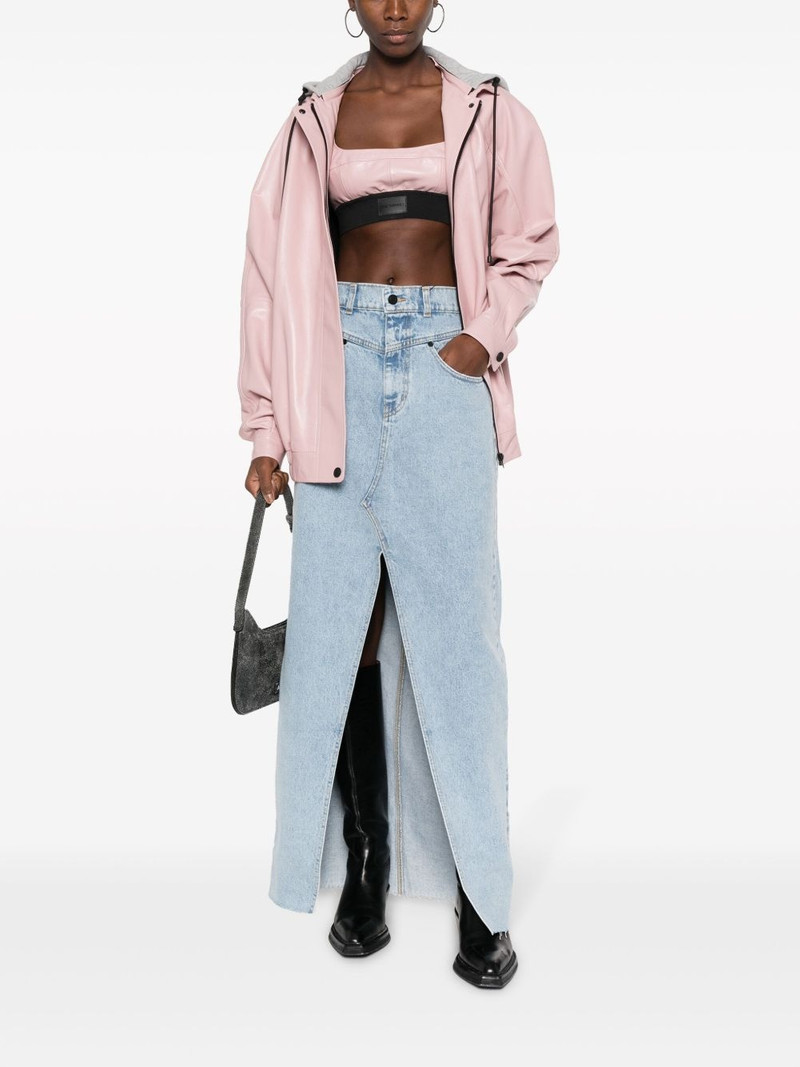 THE MANNEI Catalina logo-patch leather top outlook