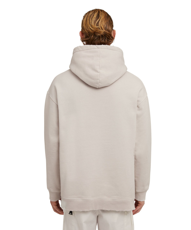 Cotton hooded sweatshirt with MSGM large logo print 3