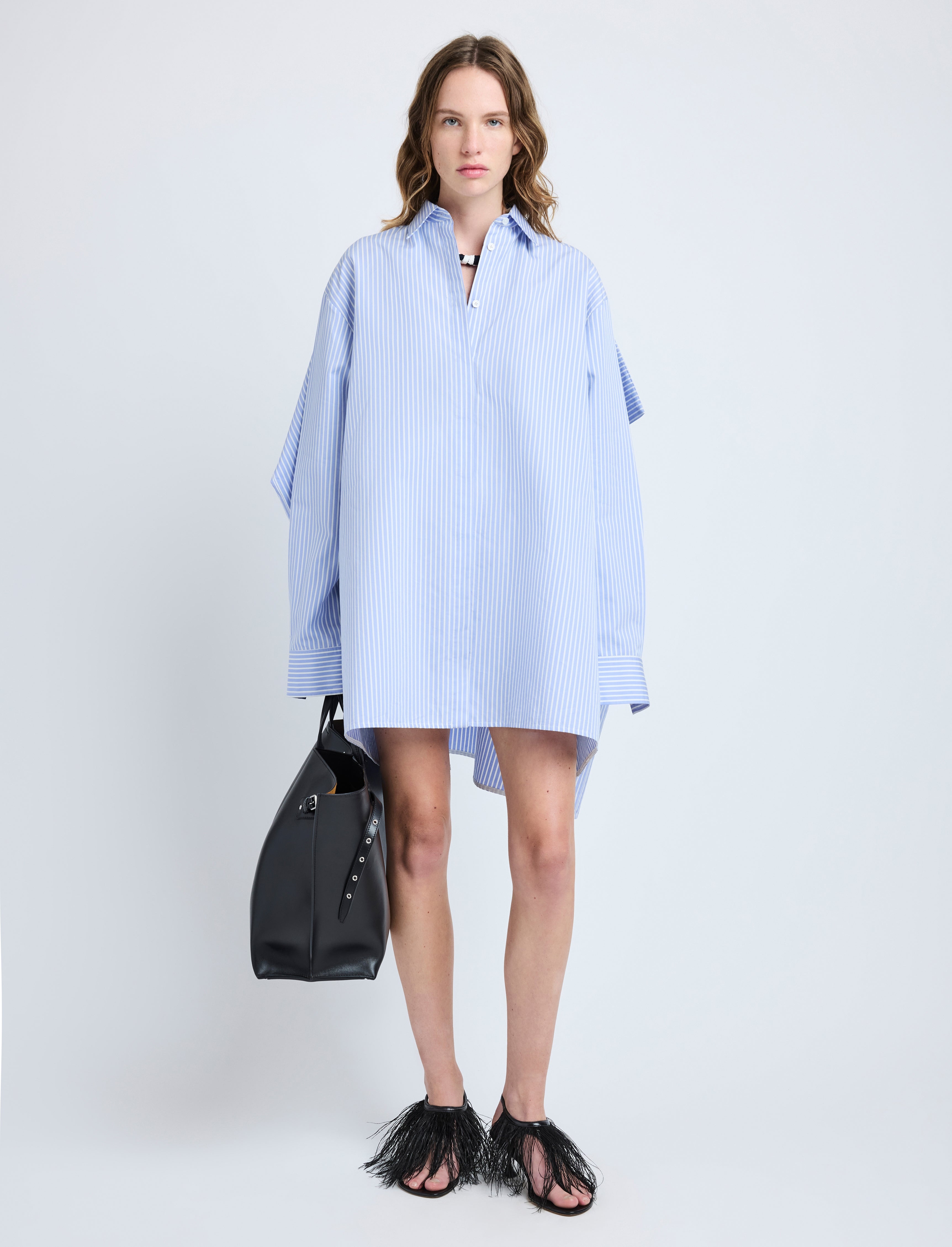 Isla Dress in Stripe Cotton Silk Poplin - 2