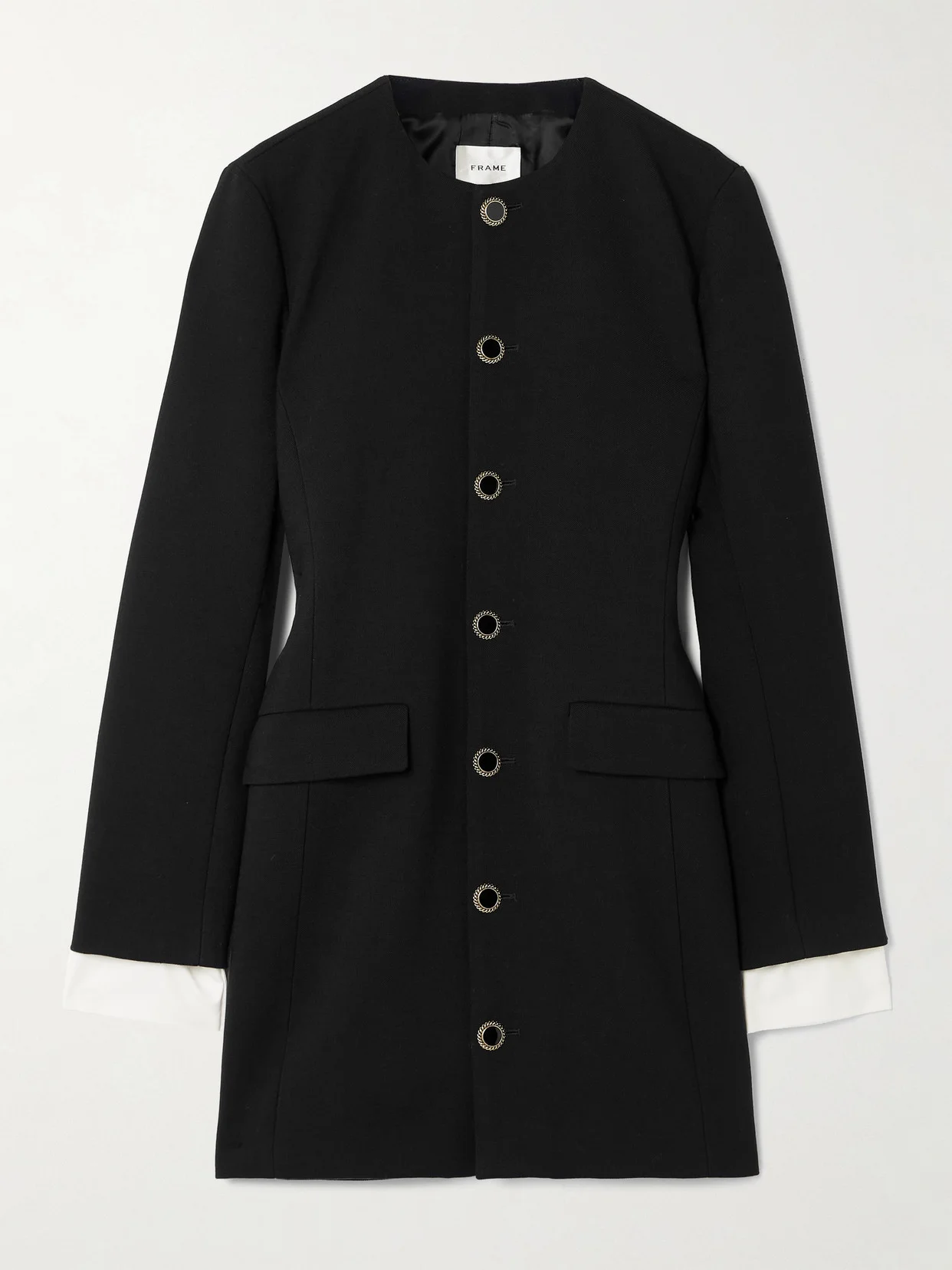 Embellished Poplin-trimmed Twill Mini Dress - 1