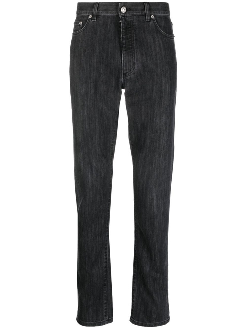 slim-fit cotton-blend jeans 1