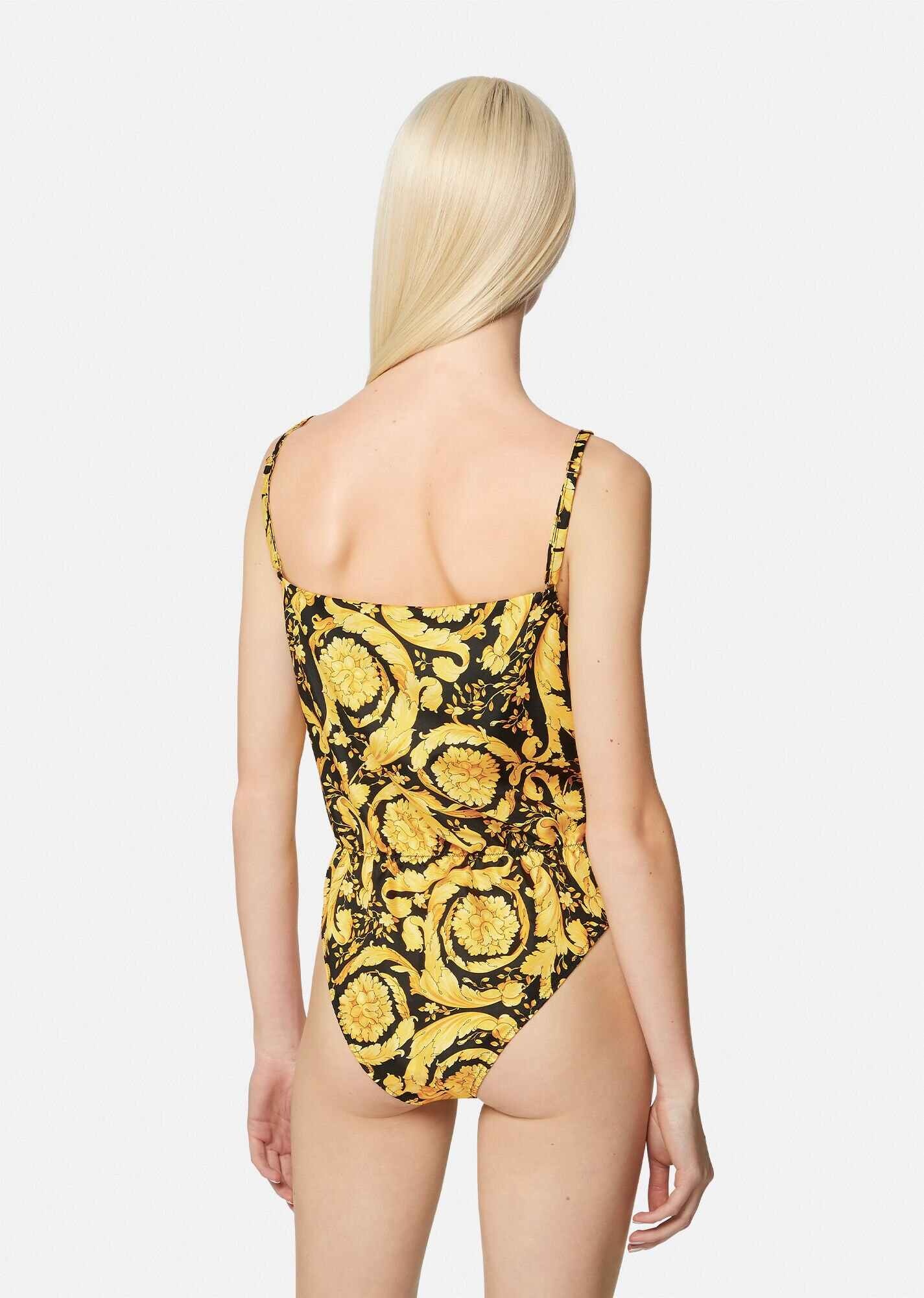 Barocco Print Silk Bodysuit - 3