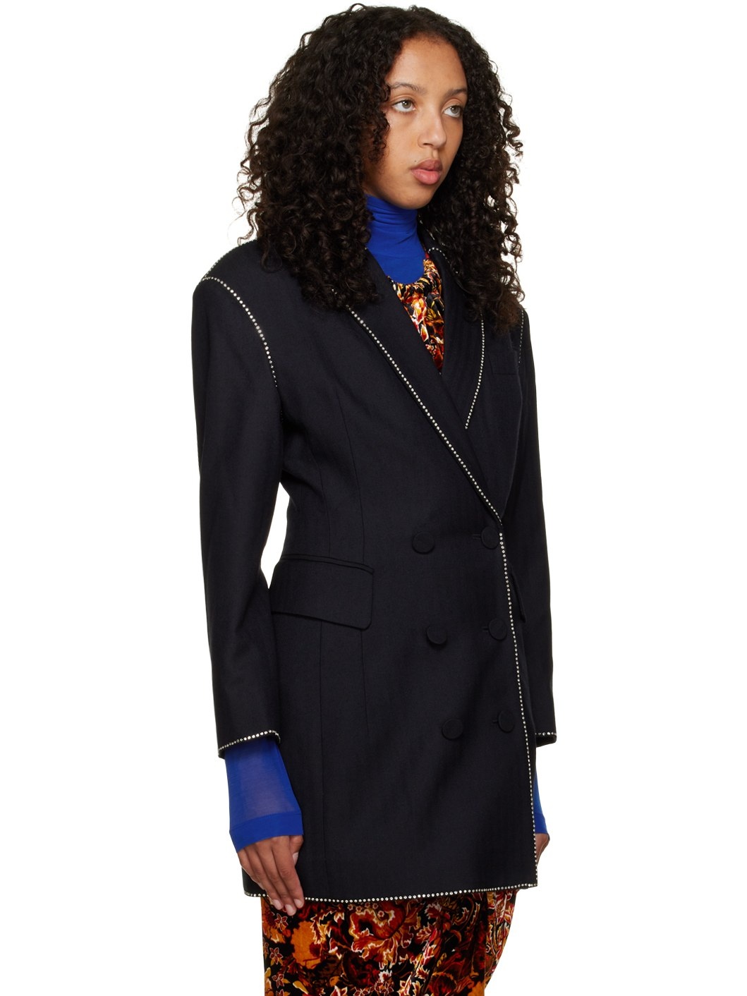 Navy Crystal-Cut Blazer - 2