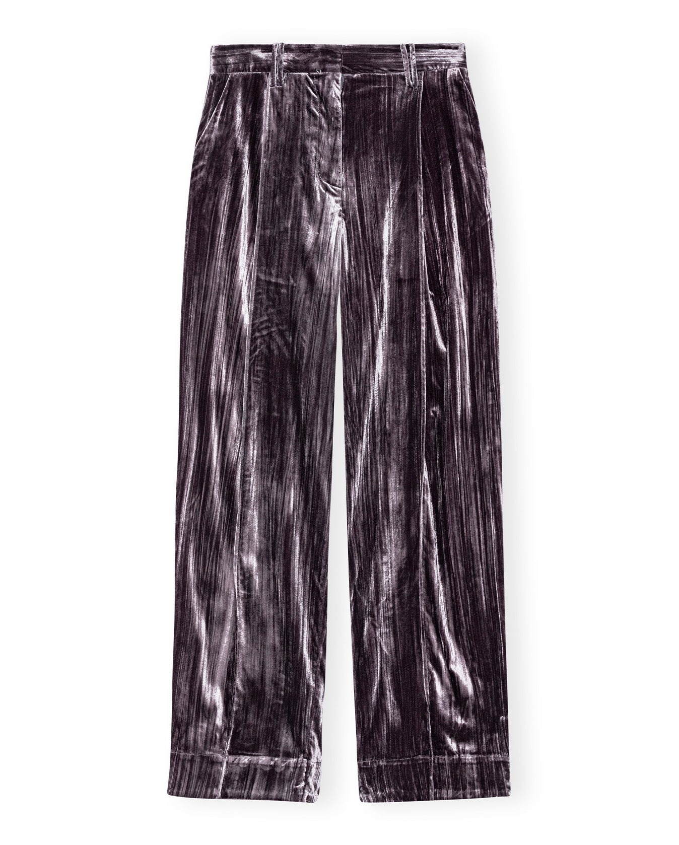 Stripe Velvet Relaxed Pleated Pants - Phantom - 5