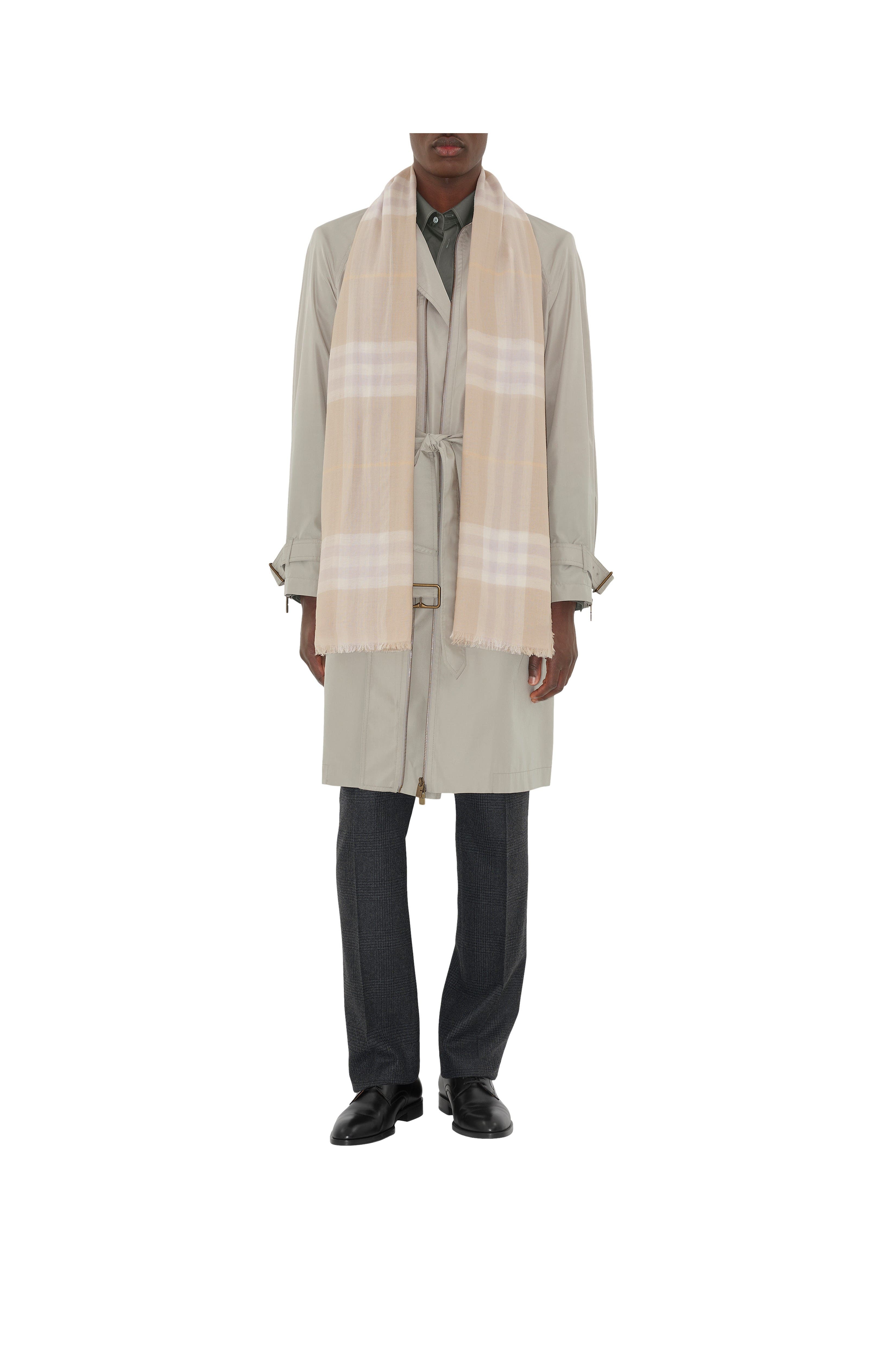 burberry Wide Check Wool Scarf in Smoke at Nordstrom - 4