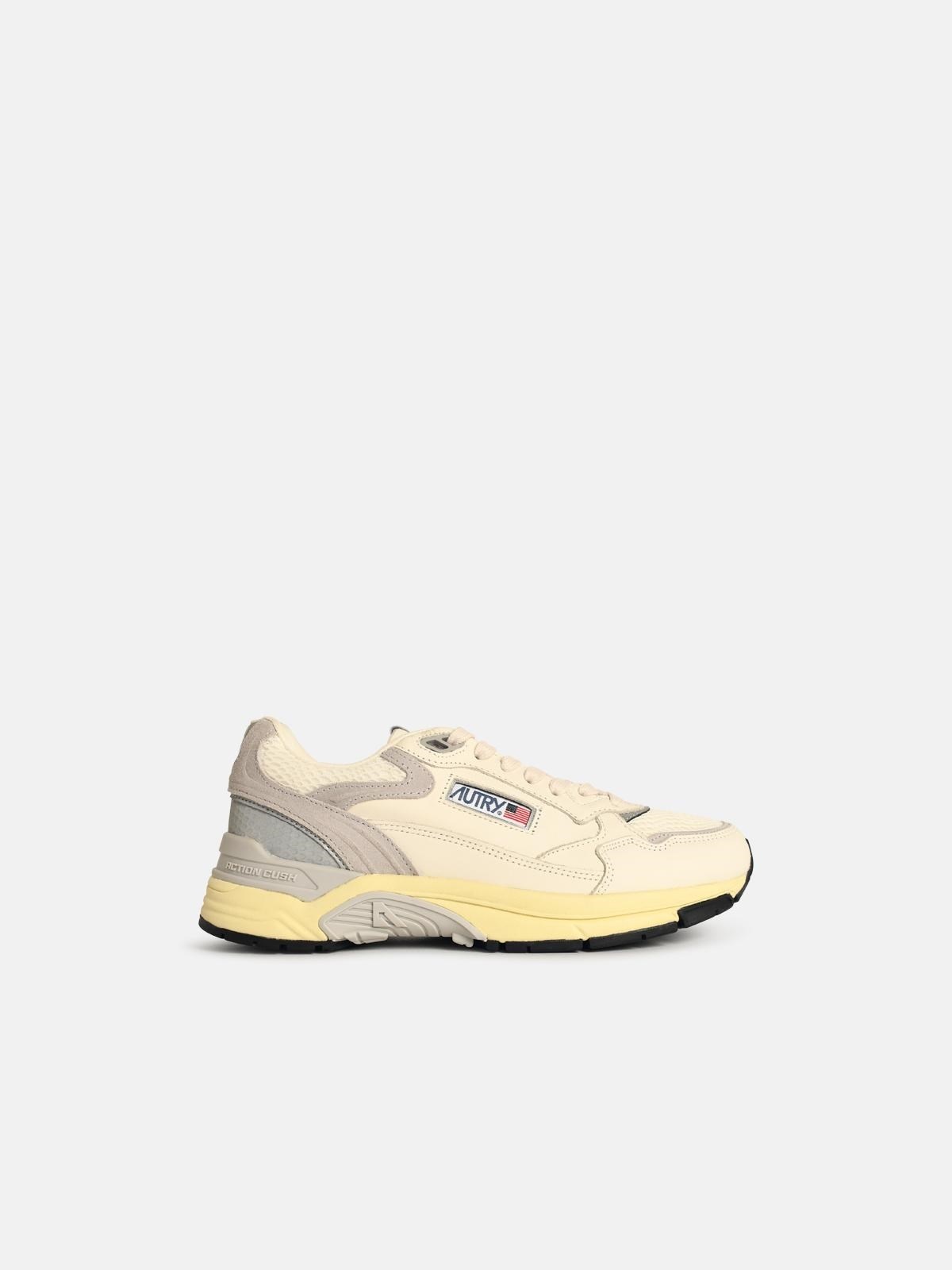 'HYPERWAY LOW' WHITE AND GREY MESH AND SUEDE SNEAKERS - 1