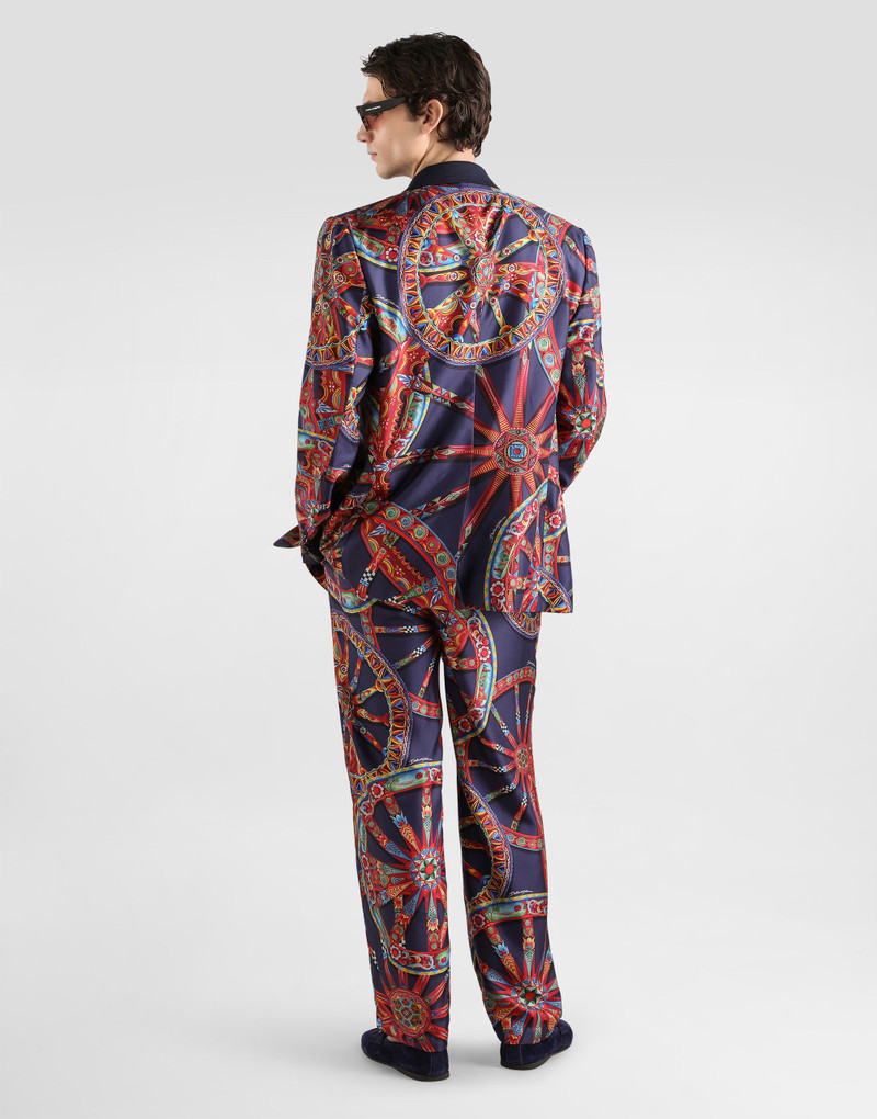 Carretto-print twill jogging trousers 3