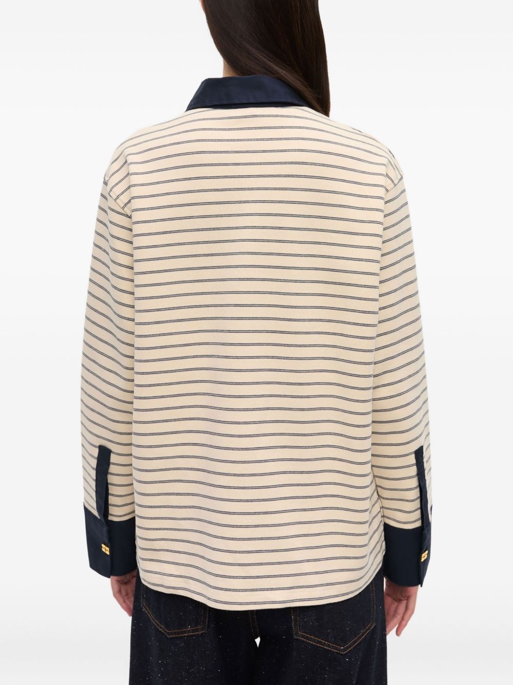 striped long-sleeve polo shirt - 4