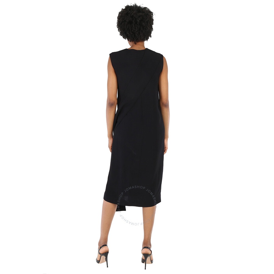 Burberry Ladies Black Sash-Detail Midi Dress - 6