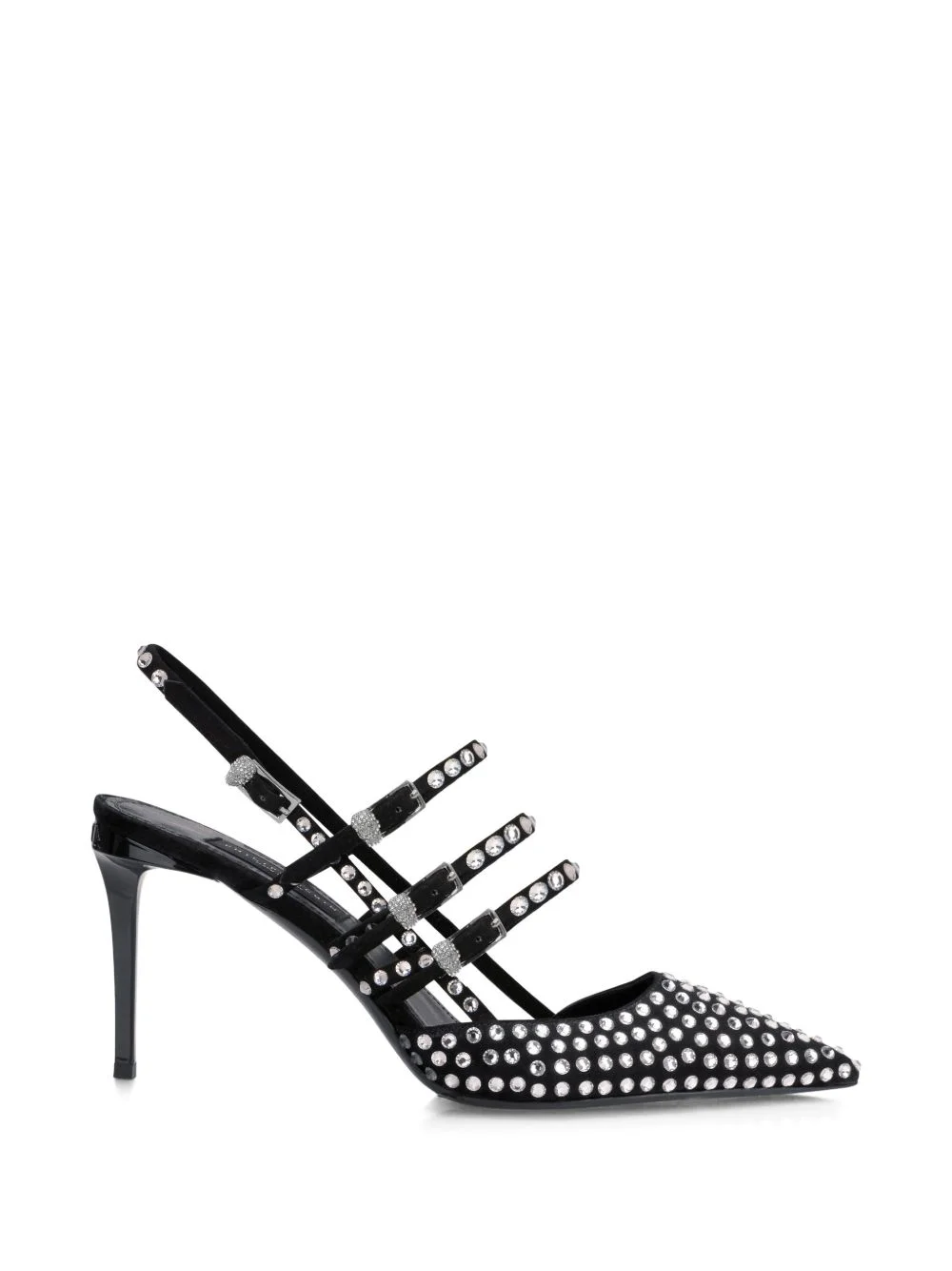 rhinestone-upper heeled pumps - 1