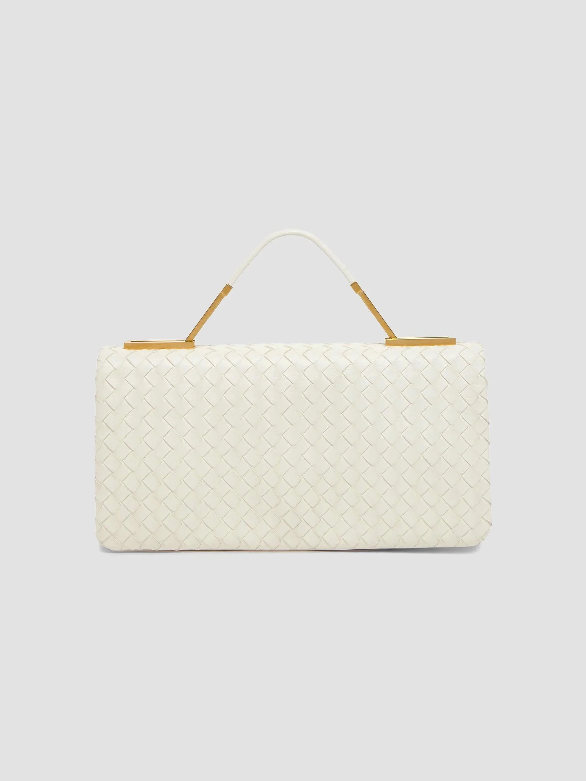 Women's The 70 Intrecciato Leather Clutch - Alabaster Brass - 1