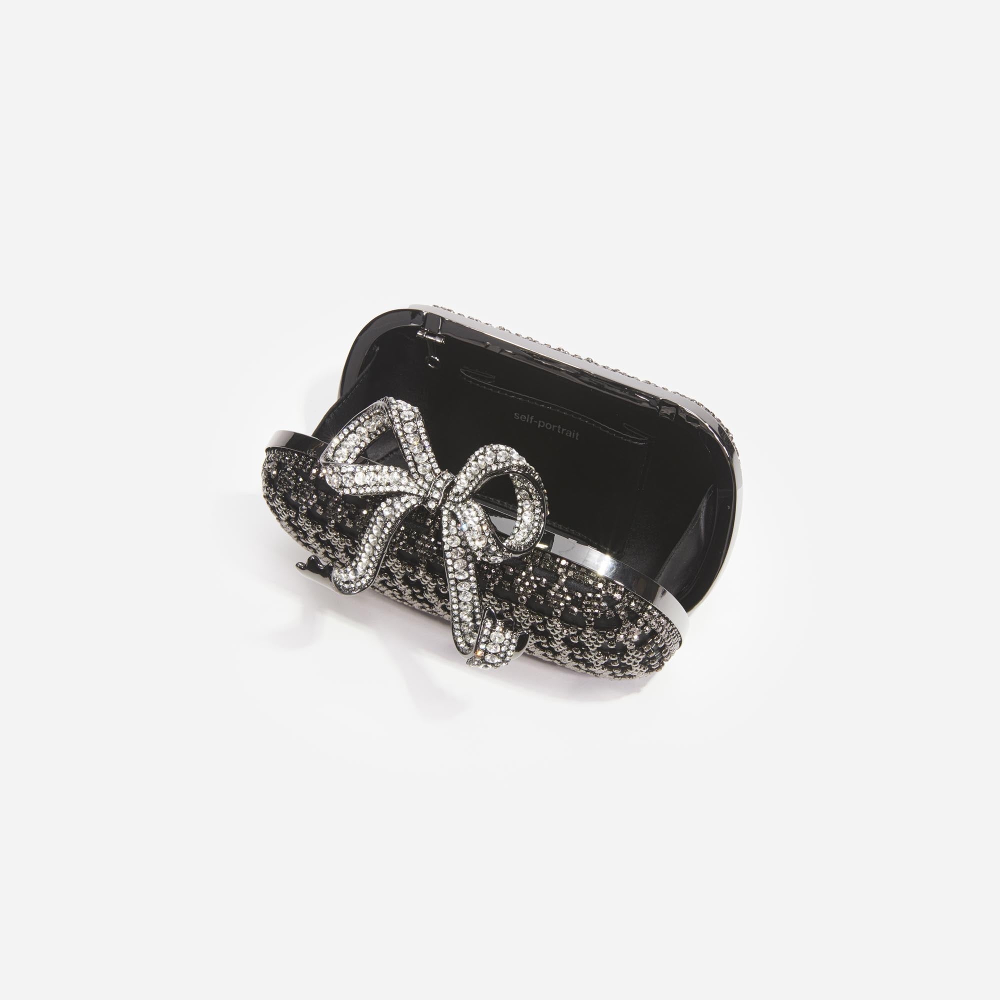 Black Crystal Clutch Bag - 5