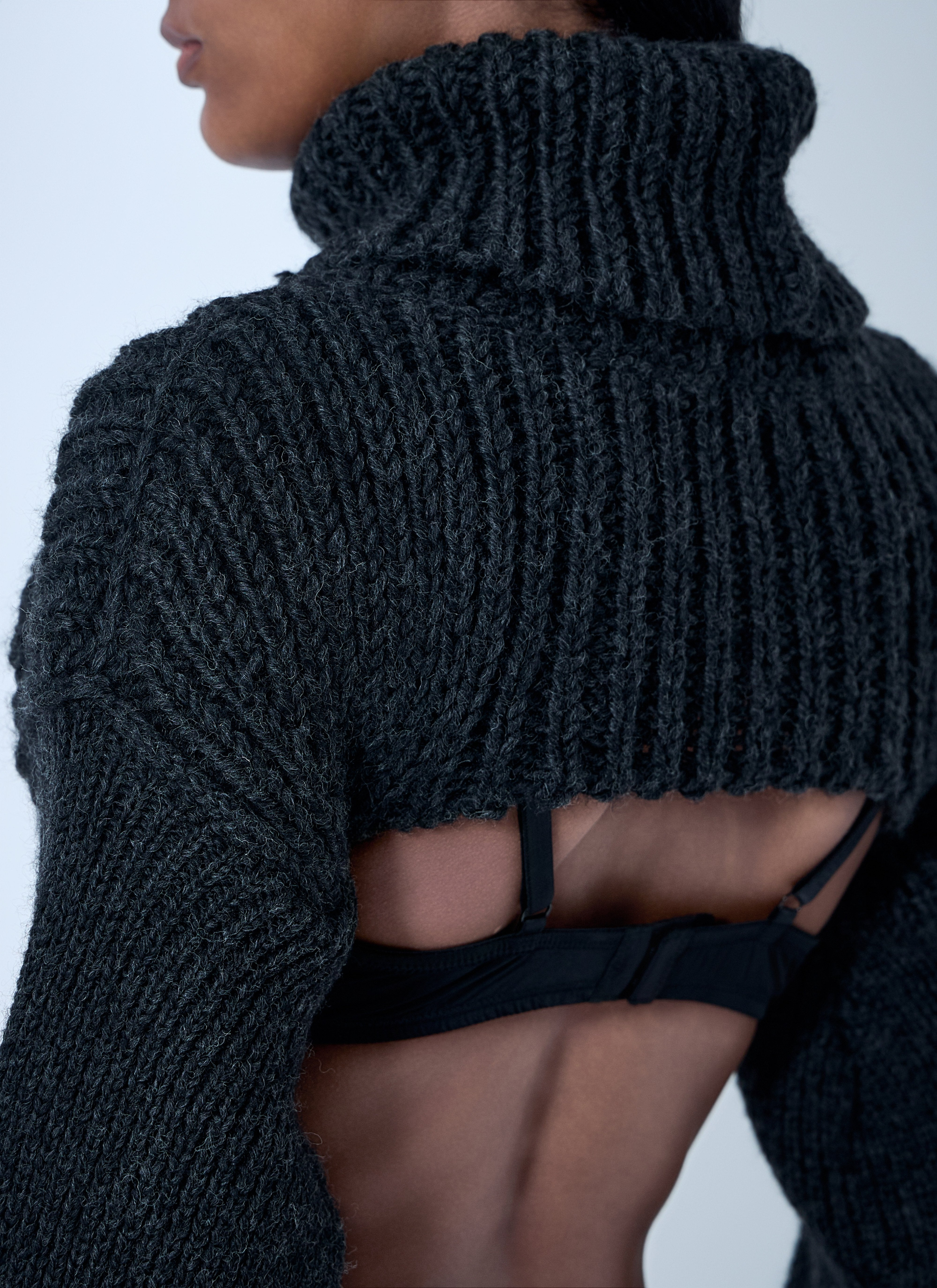 Acne Studios Women Cropped High Neck Sweater - 6