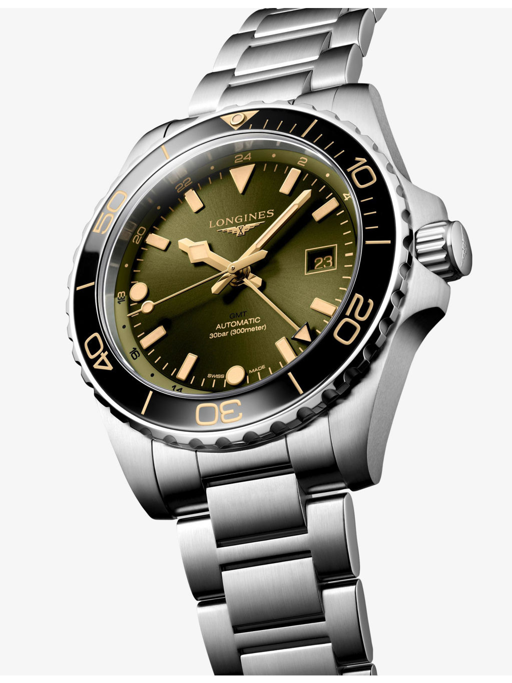 L3.890.4.06.6 HydroConquest GMT 43mm Ceramic Bezel Stainless-Steel Automatic Watch - 2