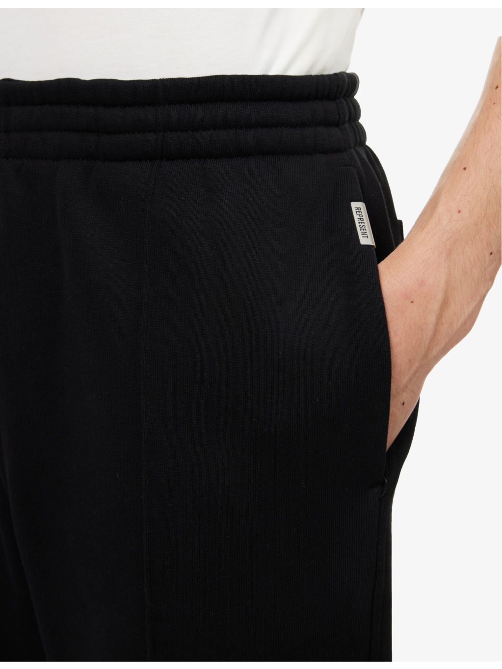 Initial two-slip-pockets straight-leg relaxed-fit cotton-jersey jogging bottoms - 5