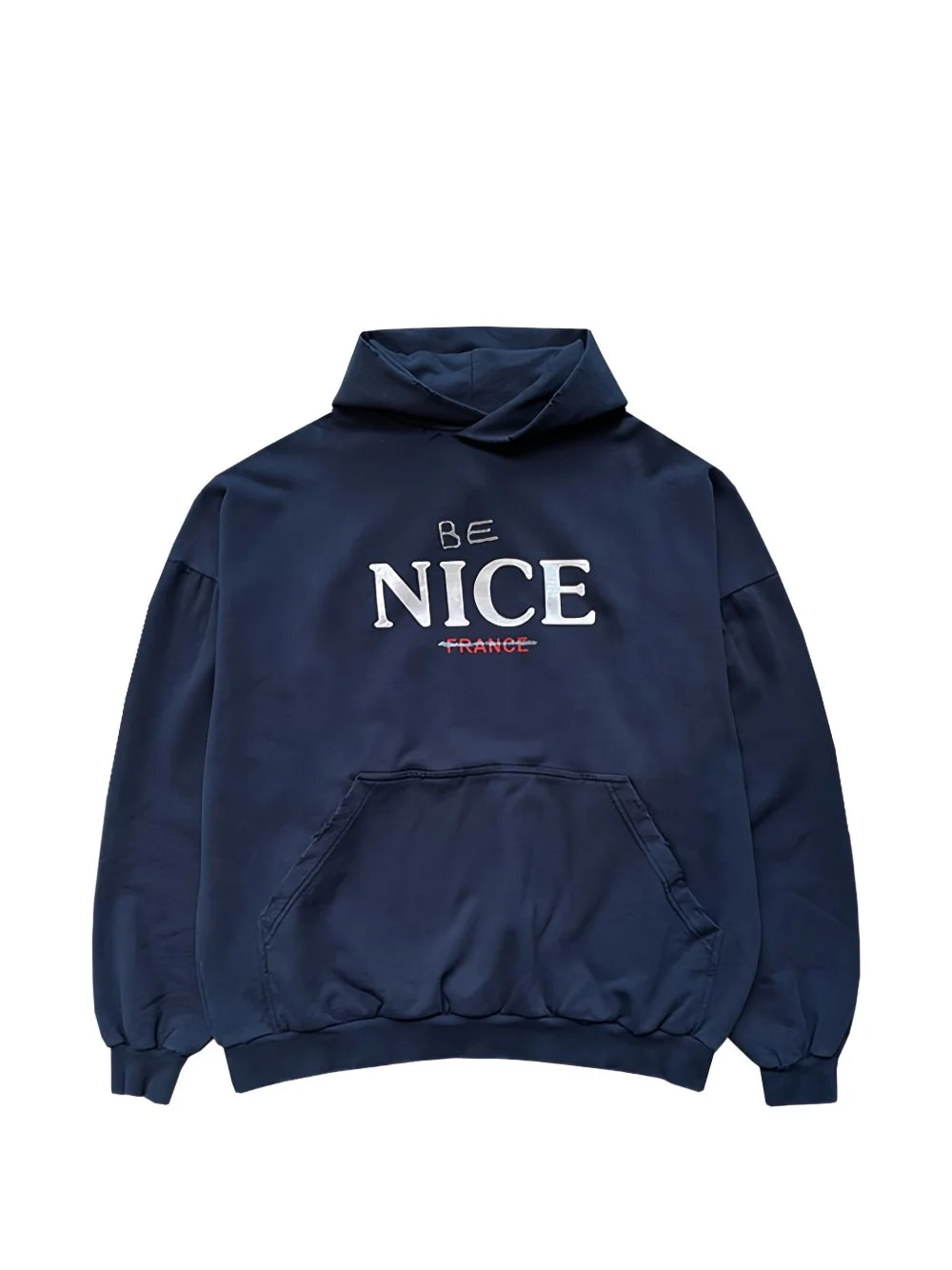 printed distressed hoodie - 1