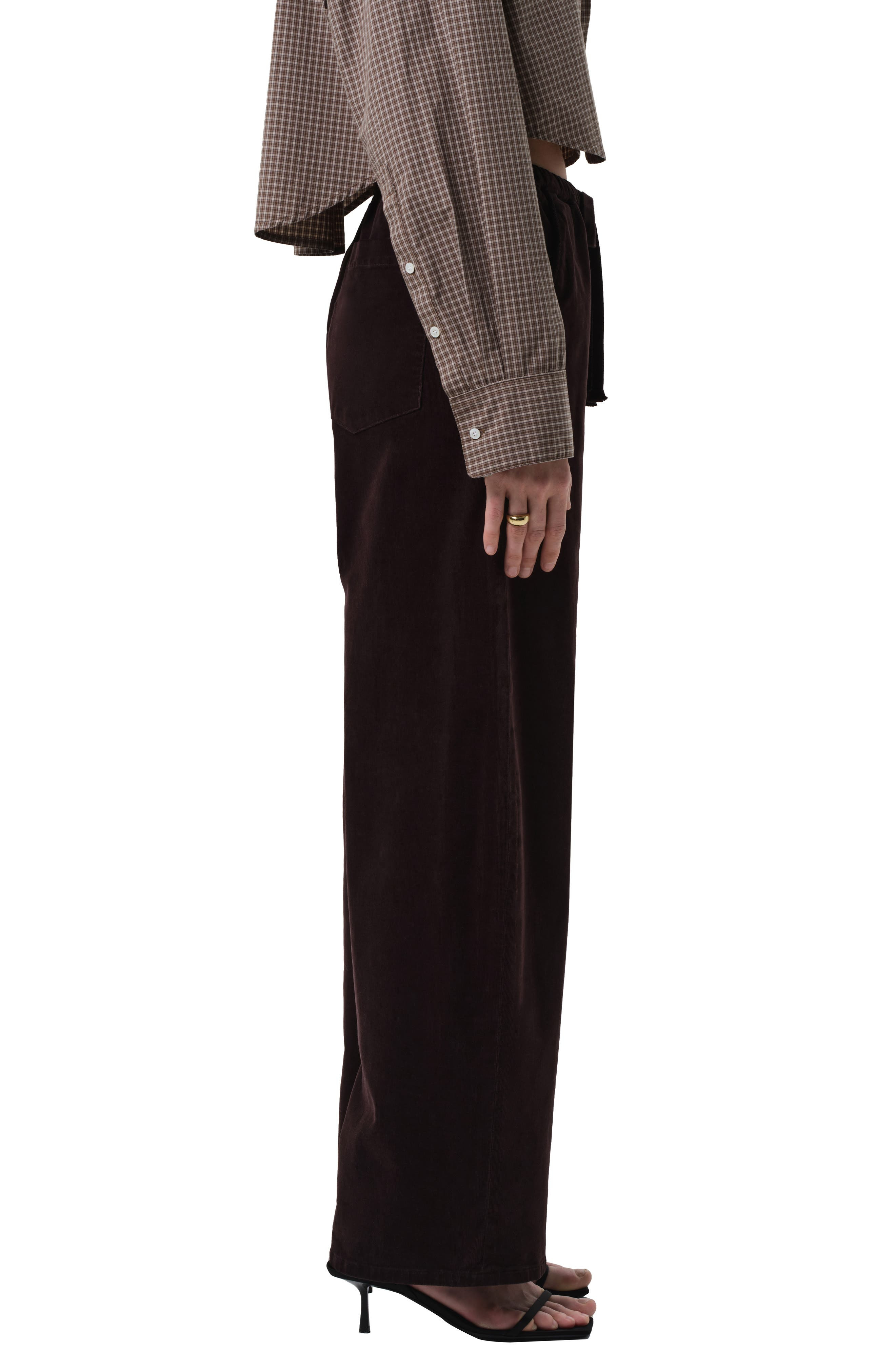 Citizens of Humanity Aurora Pull-On Stretch Cotton Pants in Barrister Dark Brown at Nordstrom - 3