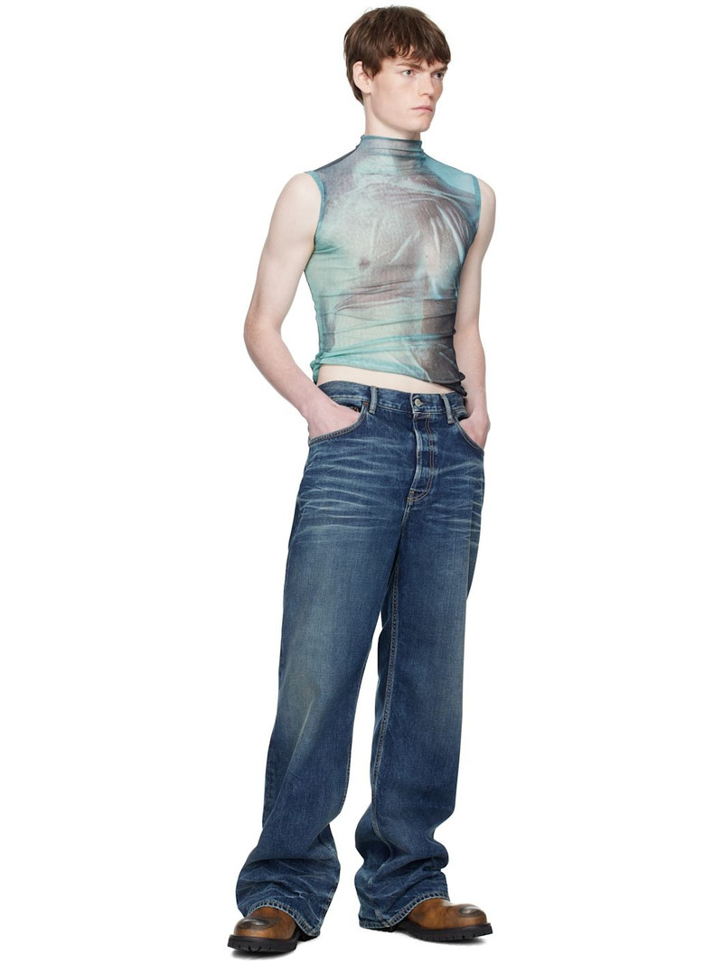 Jean Paul Gaultier Blue Printed Water Turtleneck outlook