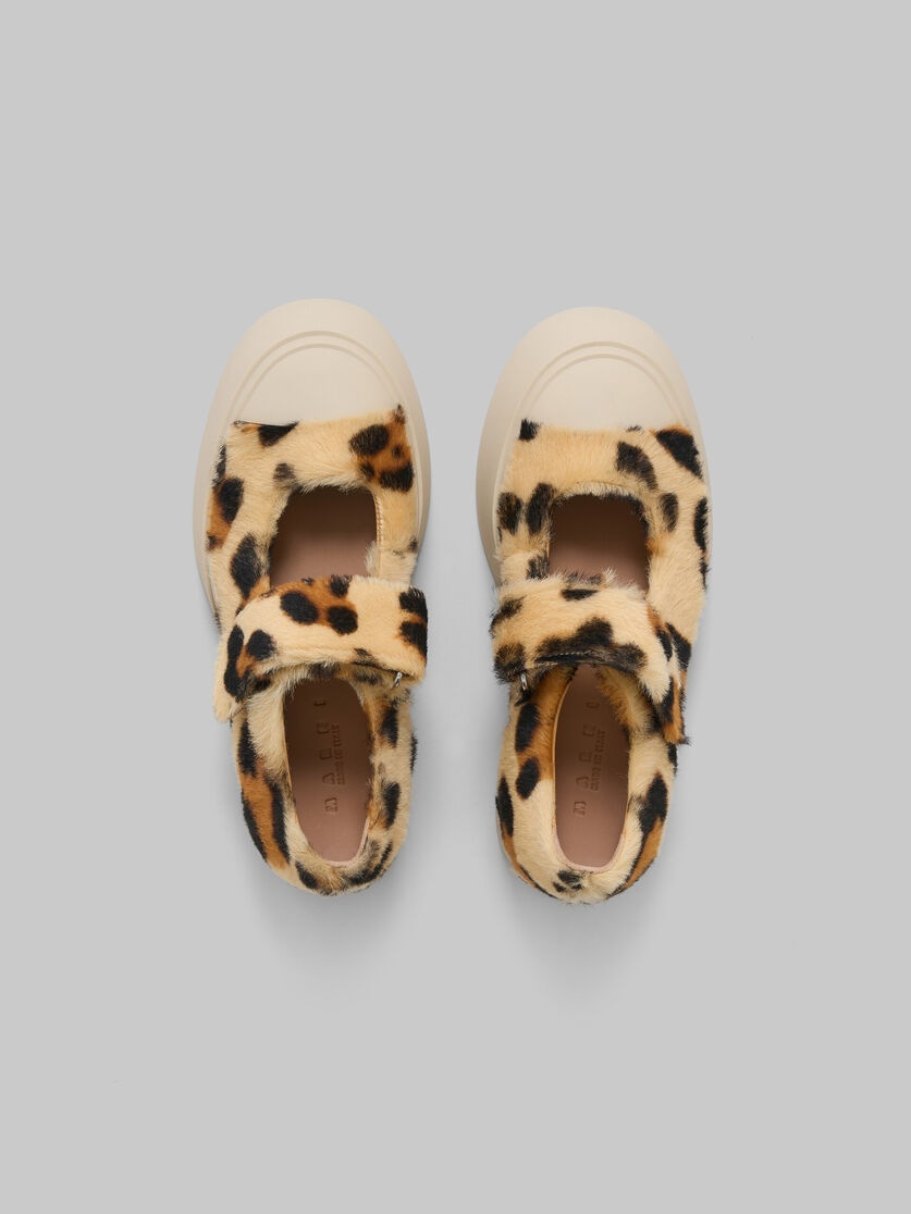 YELLOW ANIMALIER PRINT SHEARLING MARY JANE SNEAKER - 4