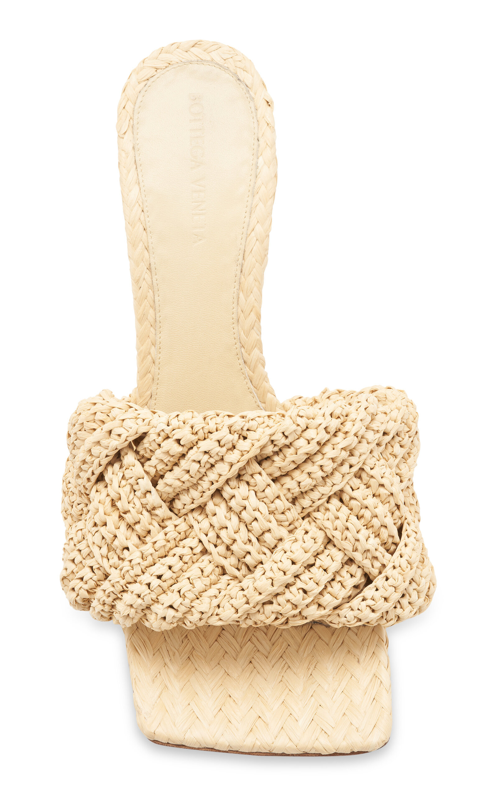Lido Raffia Leather Mule Sandals neutral - 3