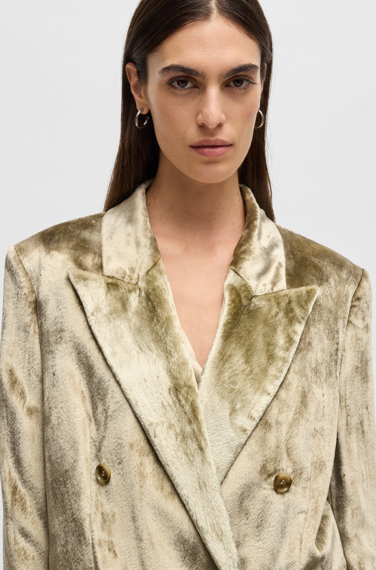 OVERSIZE-FIT DOUBLE-BREASTED JACKET IN PLUSH VELVET - 5