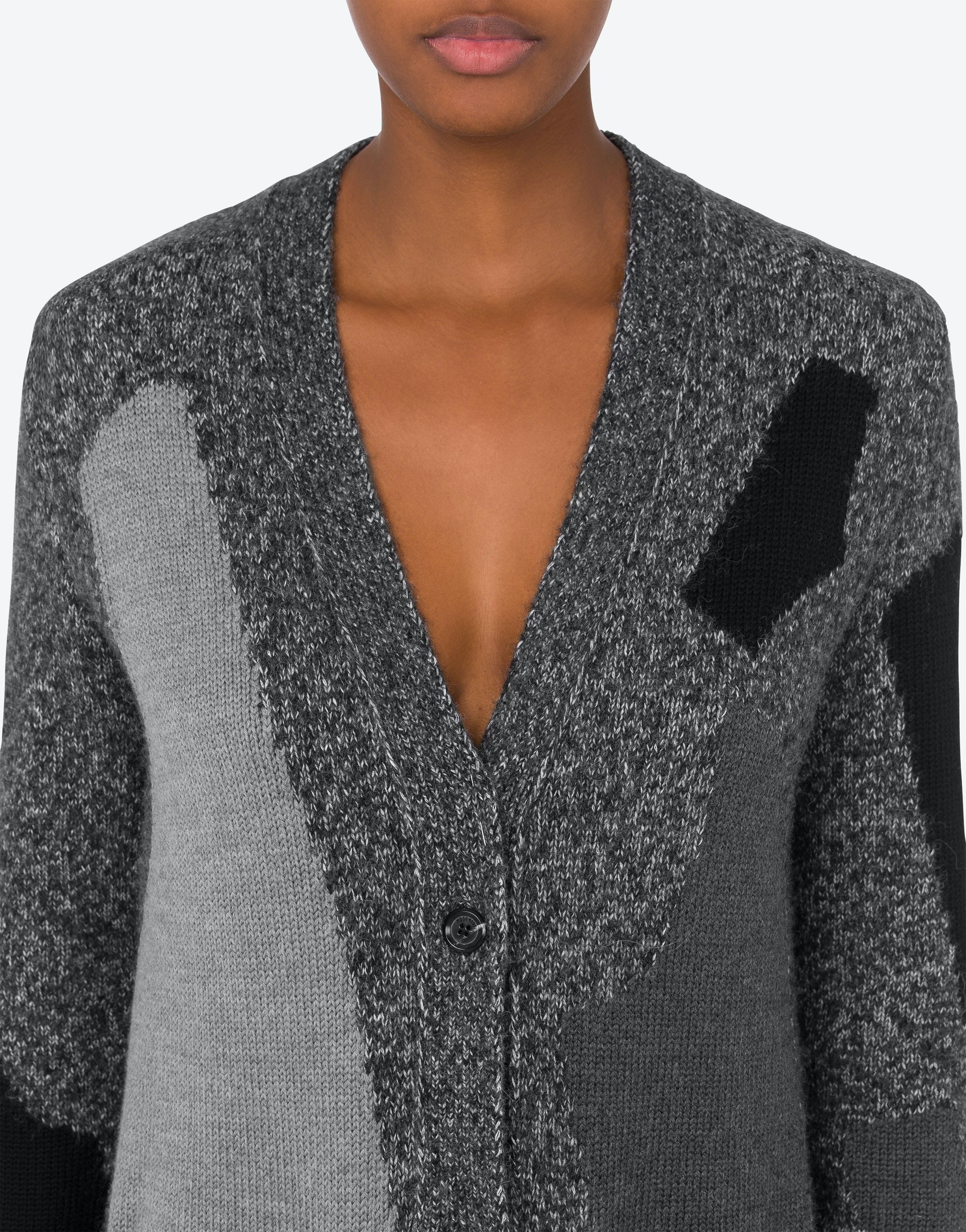 PATCHWORK MOULINÉ AND ALPACA WOOL CARDIGAN - 4