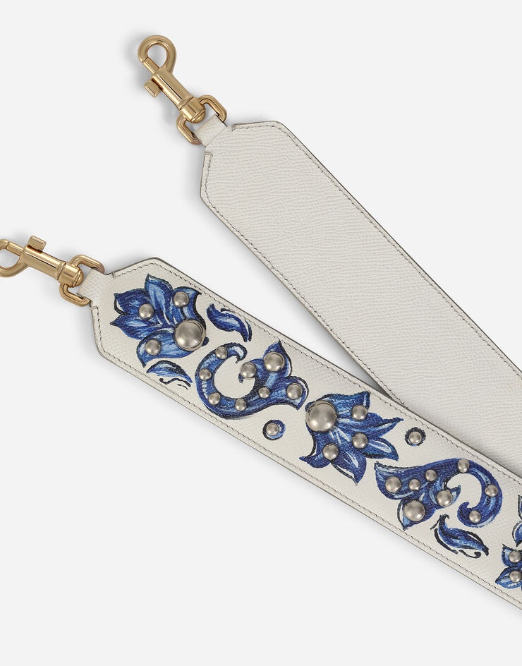 Dauphine calfskin strap with majolica design - 2