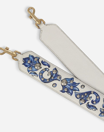 Dolce & Gabbana Dauphine calfskin strap with majolica design outlook