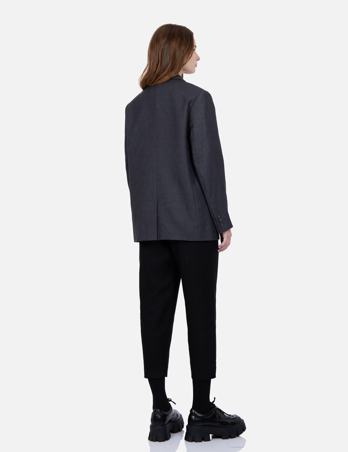 Seagull Embroidery Wool-mix Taper Pants - 4