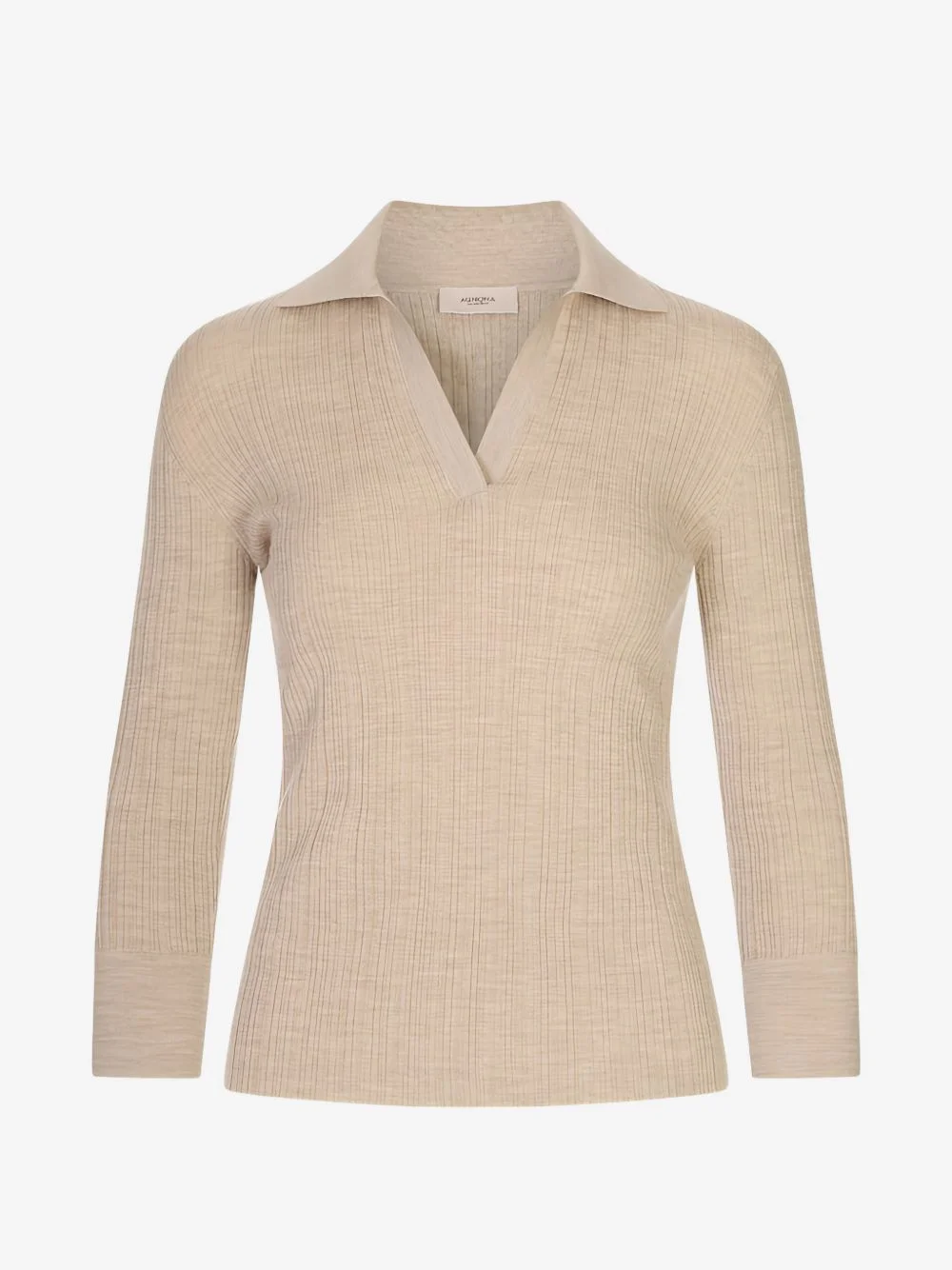 ribbed-knit buttoned-cuff sweater - 1