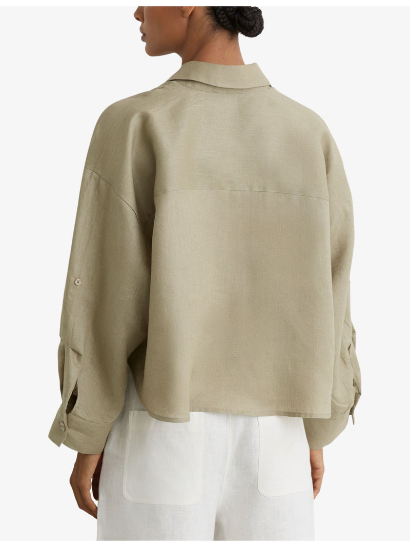 Solena Cropped Linen Shirt 4