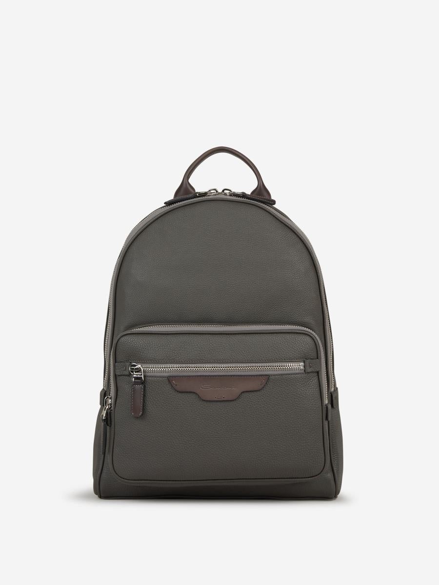 Santoni Bicolor Leather Backpack - 1