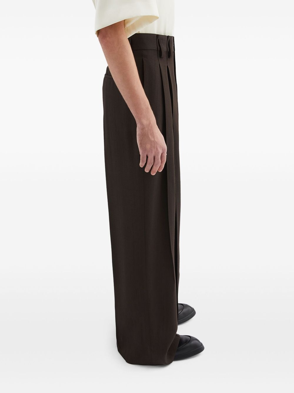 pleat-detail trousers - 3