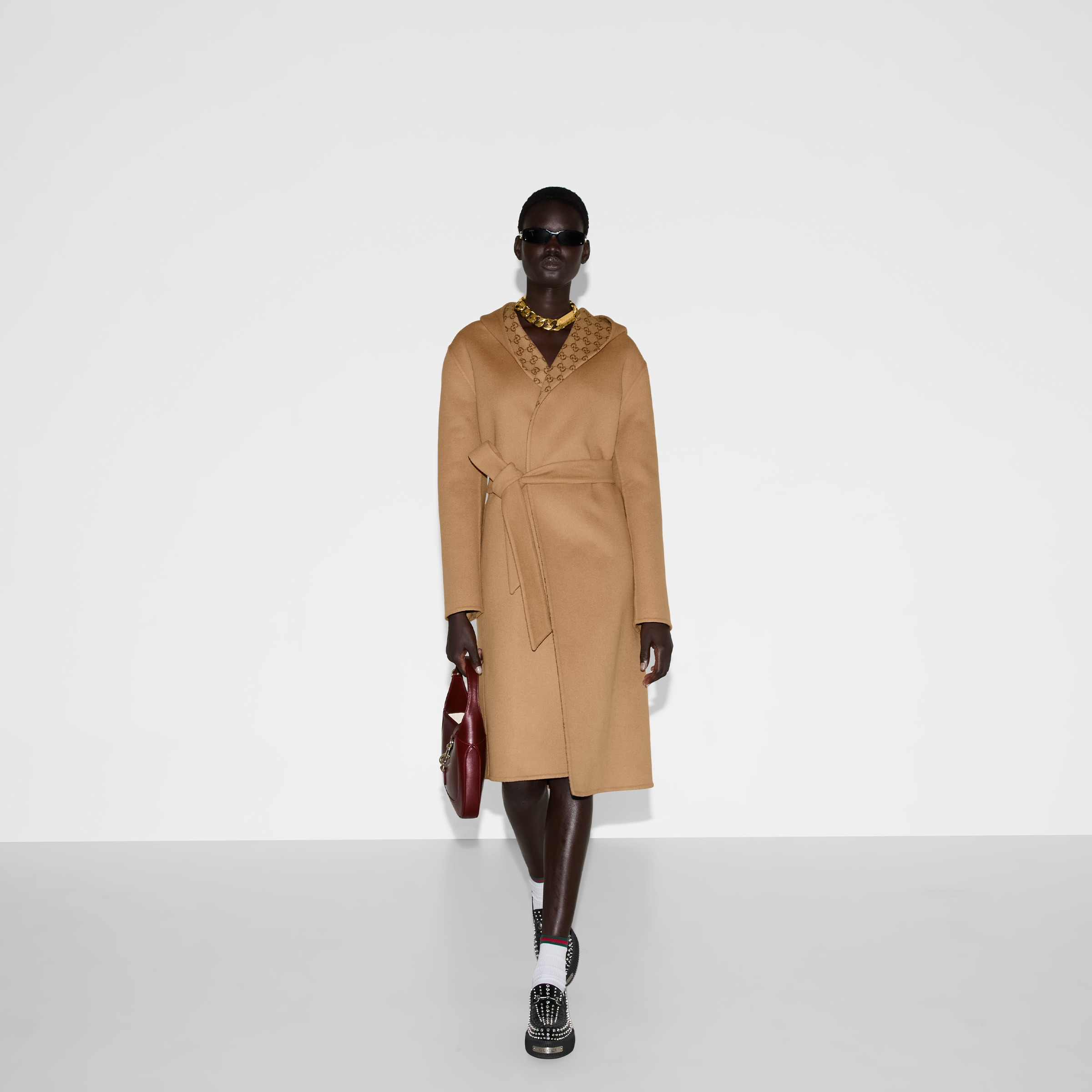Reversible GG silk wool blend coat - 7