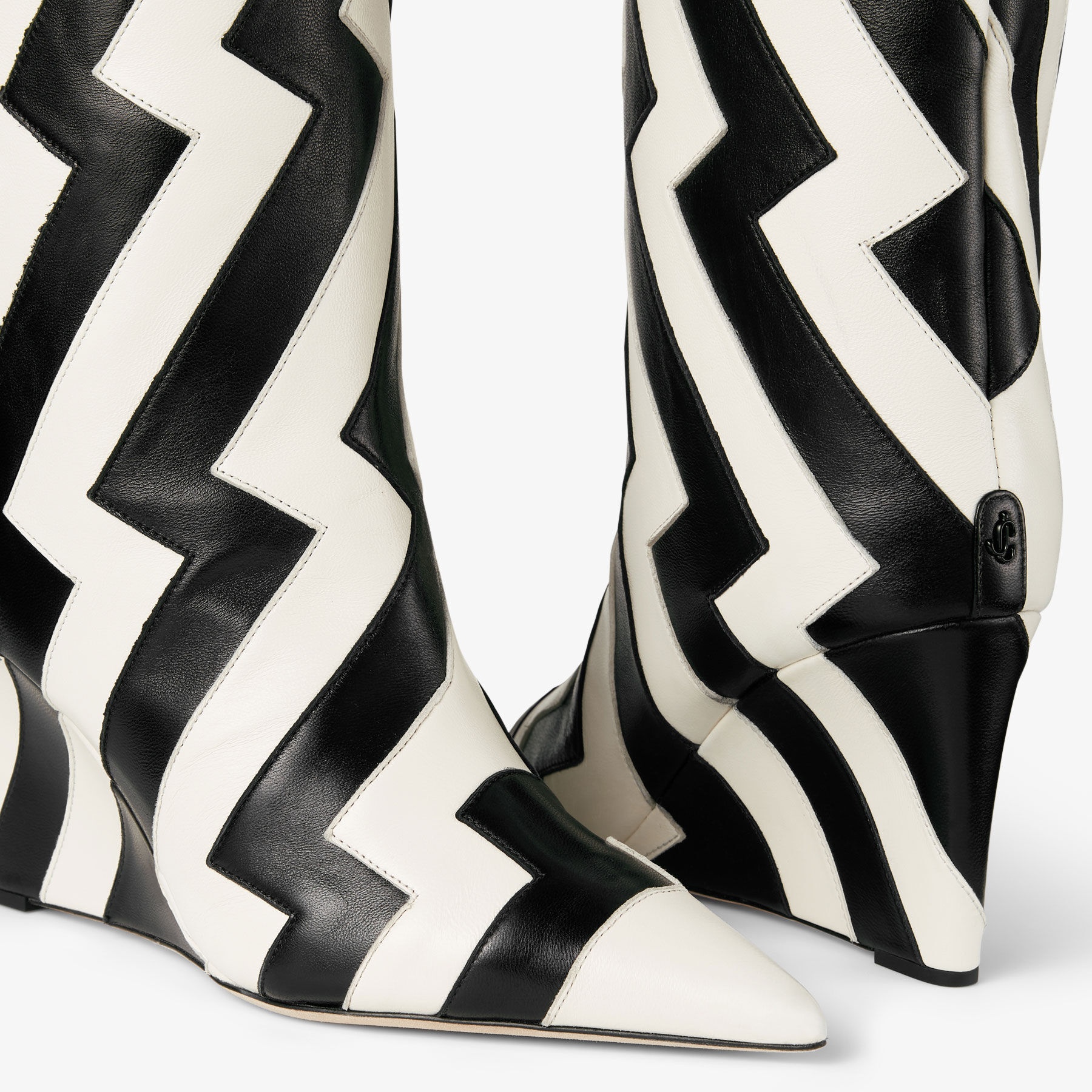 Blake Knee Boot 85
Black and Latte Avenue Nappa Leather Knee-High Wedge Boots - 3