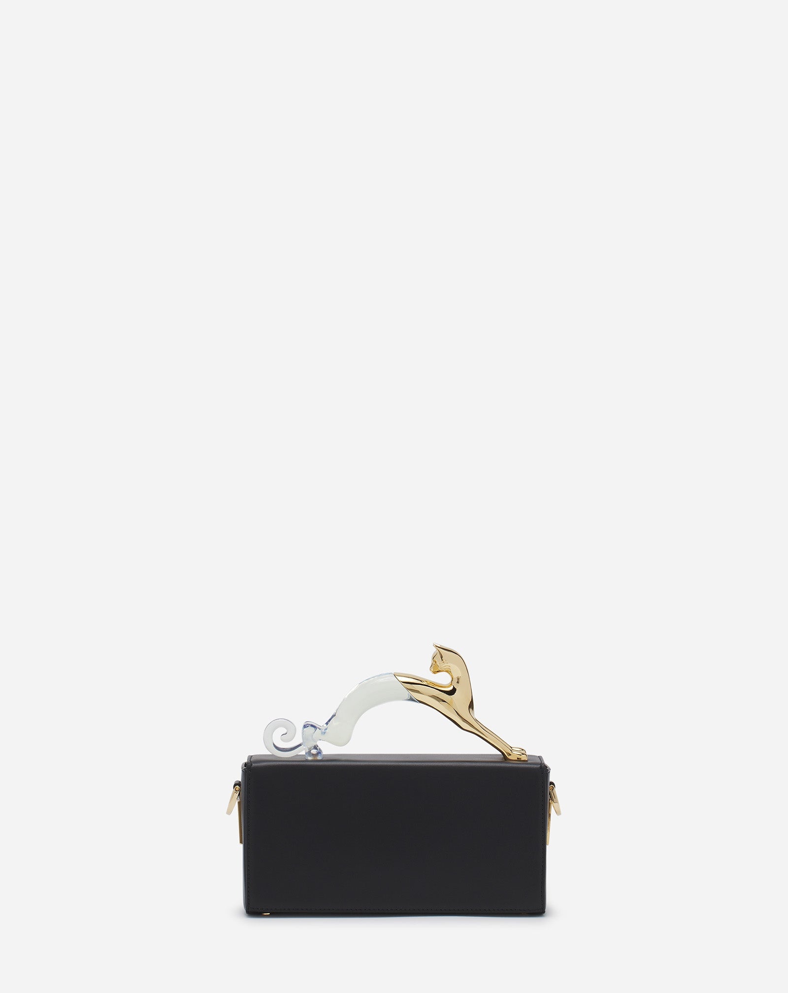 PENCIL CAT NANO LEATHER BAG WITH A BI-MATERIAL CAT - 4