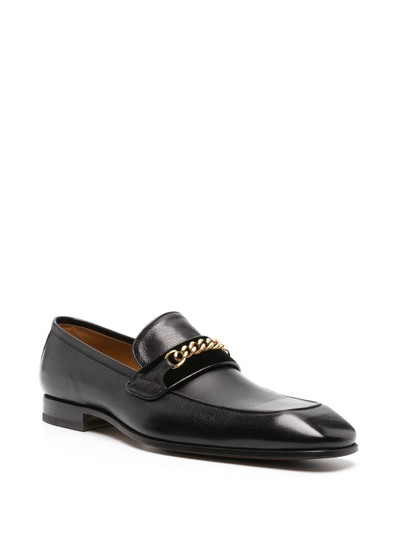 TOM FORD Baily square-toe leather loafers outlook