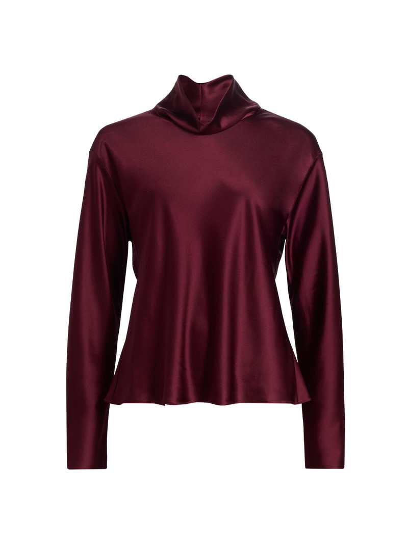 Women's Barb Satin Cowlneck Top - Bordeaux 1