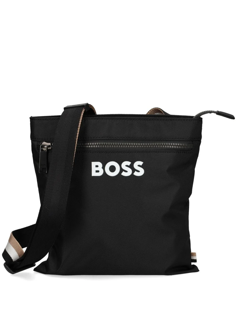 logo-print messenger bag - 1