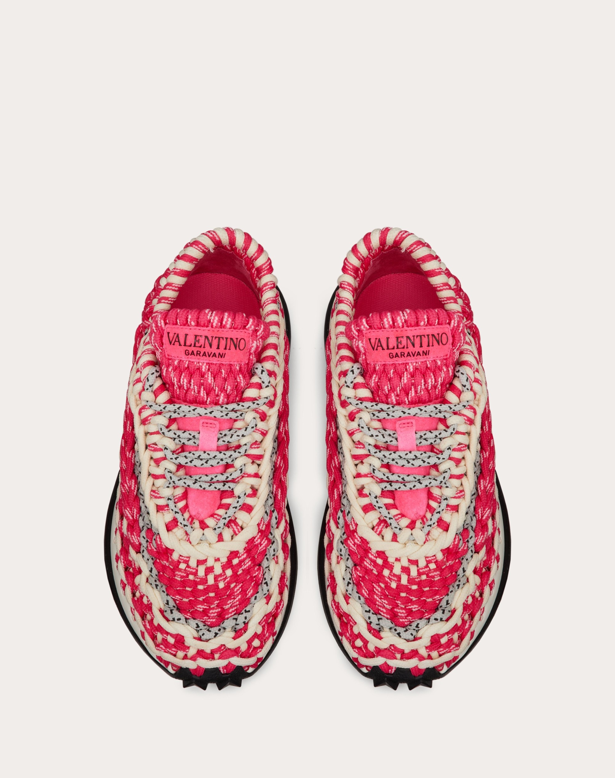 VALENTINO GARAVANI CROCHET SNEAKER IN FABRIC - 4