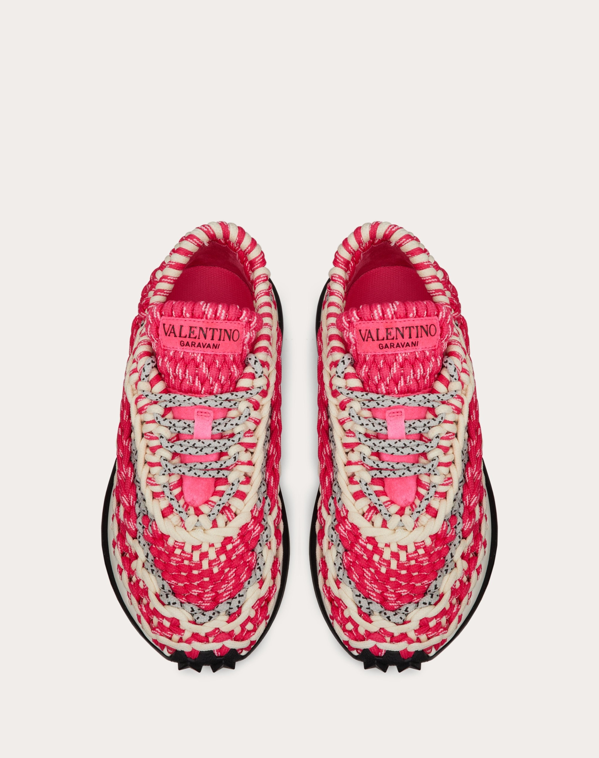 VALENTINO GARAVANI CROCHET SNEAKER IN FABRIC - 4