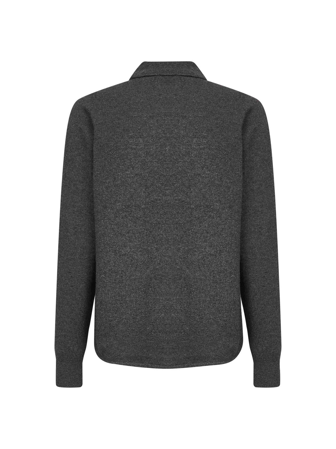 Grey cashmere knit shirt - 2