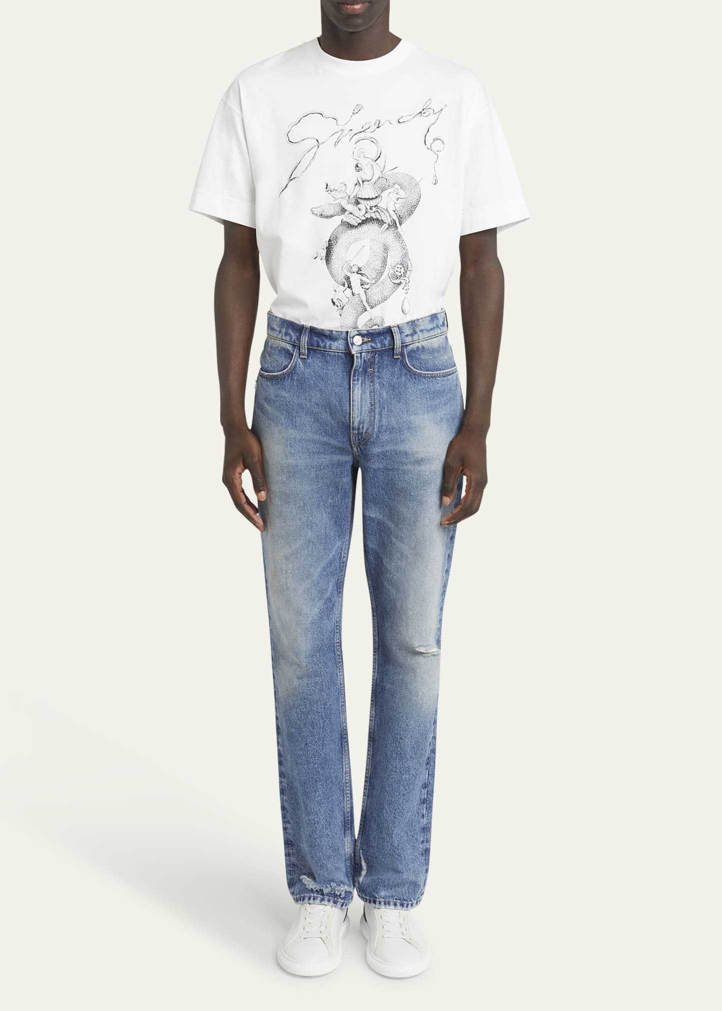 Men's Faded Straight-Leg Jeans - 2