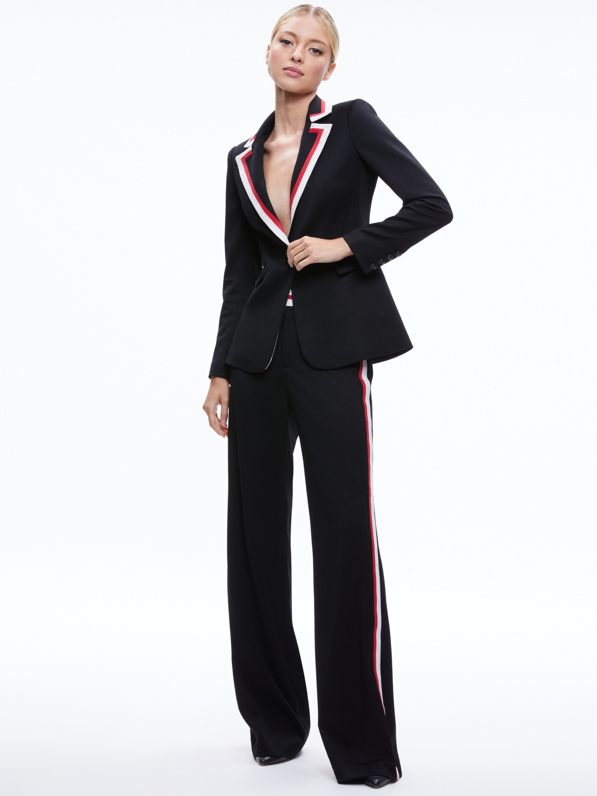 MACEY BLAZER WITH CONTRAST STRIPE - 6