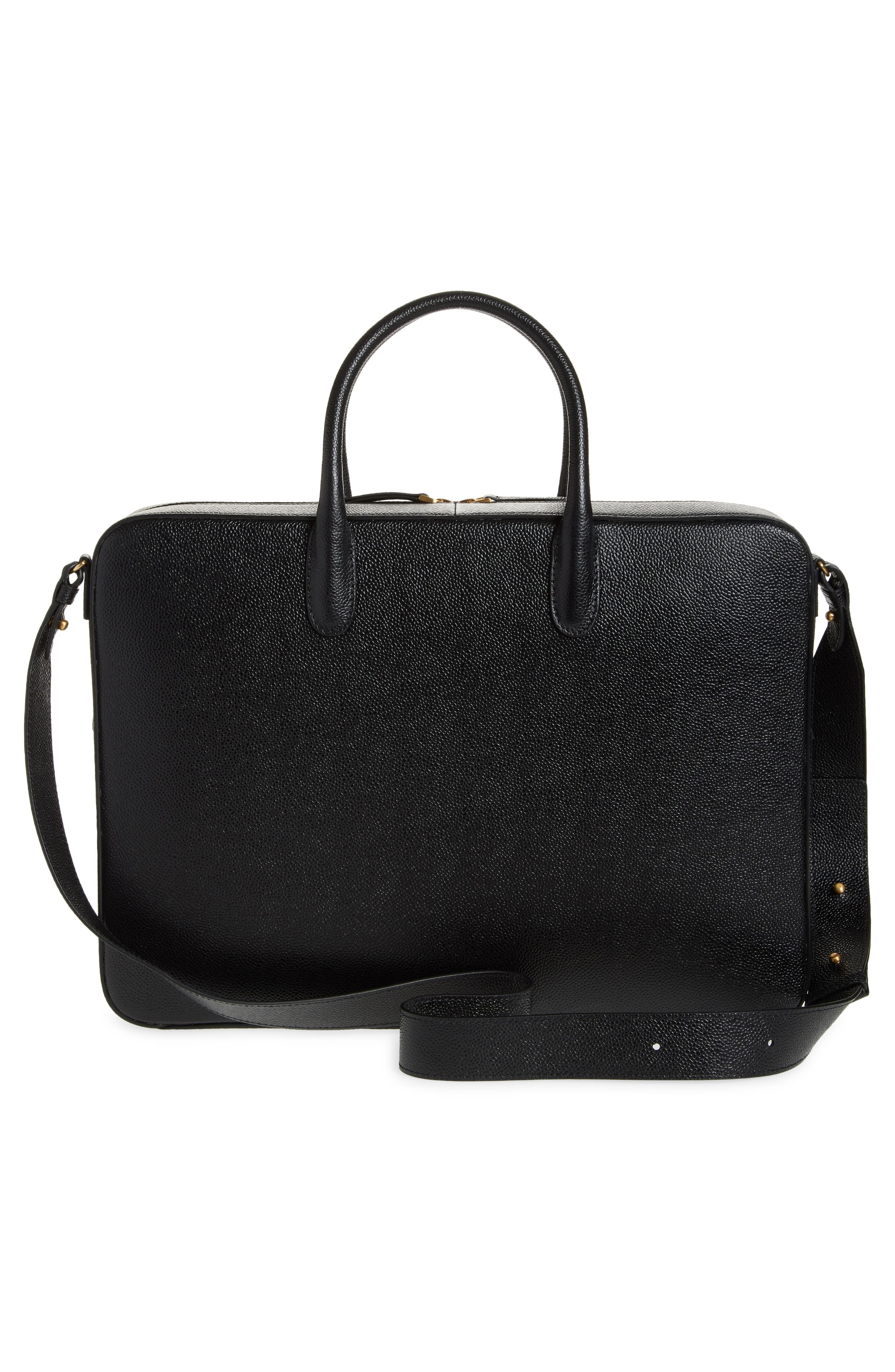 Thom Browne Pebbled Leather Business Bag in Black at Nordstrom - 4
