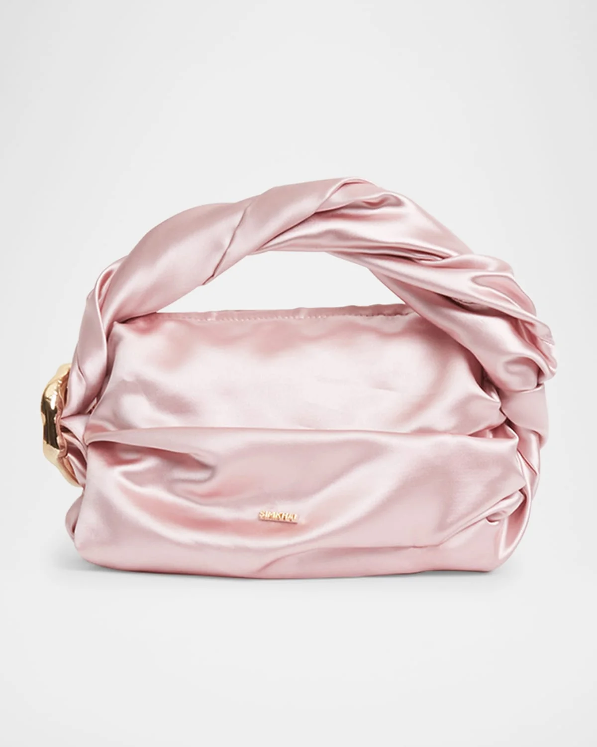 Belle Ruched Satin Top-Handle Bag - 1