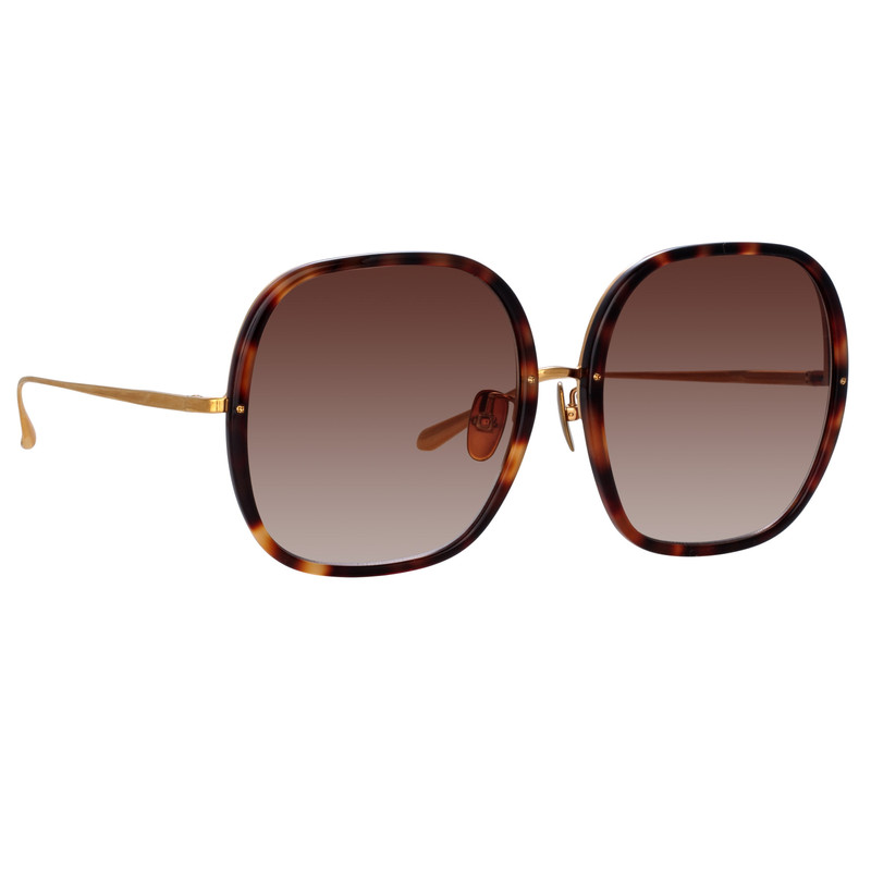 LINDA FARROW CELIA OVERSIZED SUNGLASSES IN TORTOISESHELL outlook