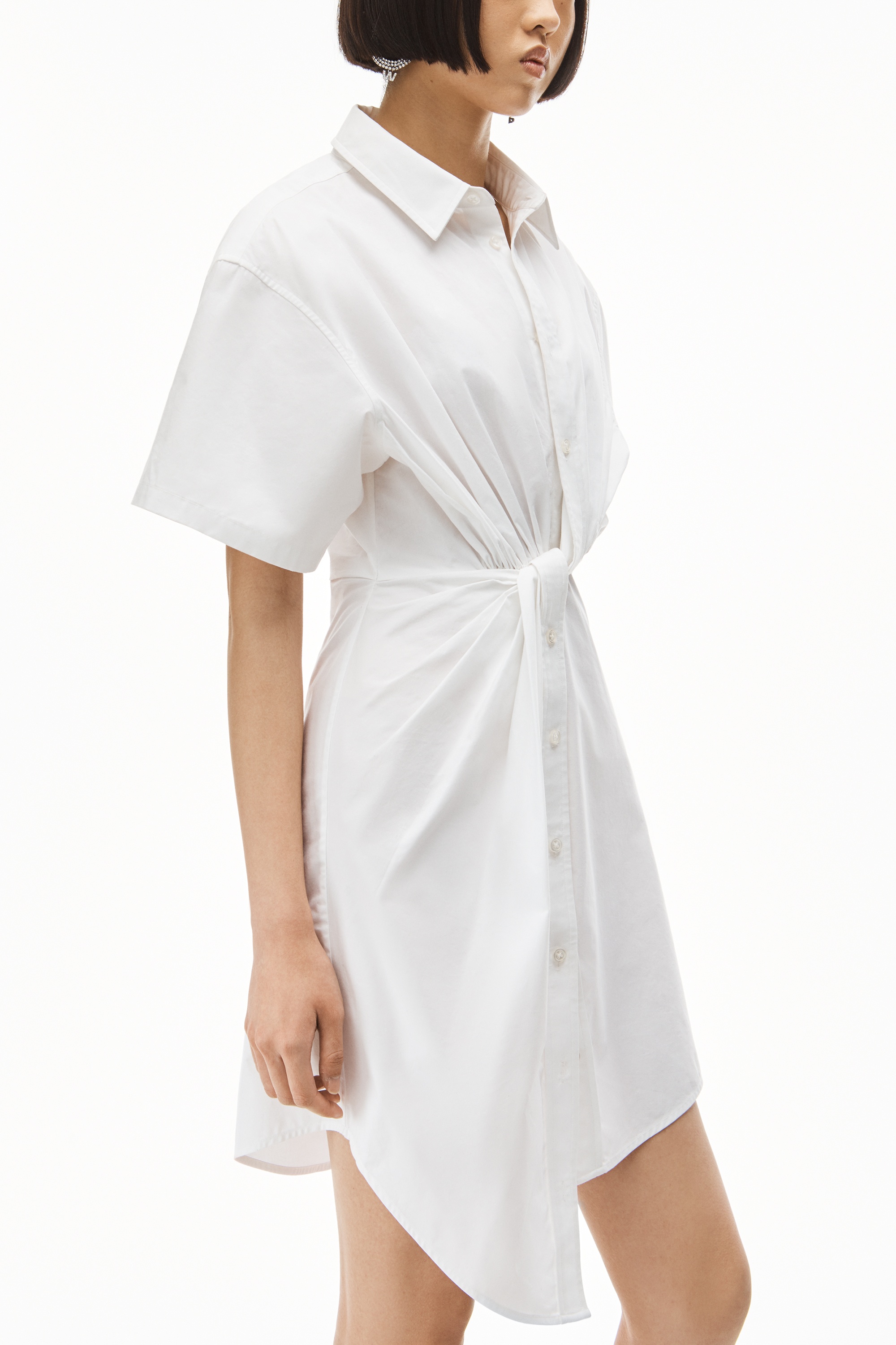 TWISTED PLACKET DRESS IN COMPACT COTTON - 3