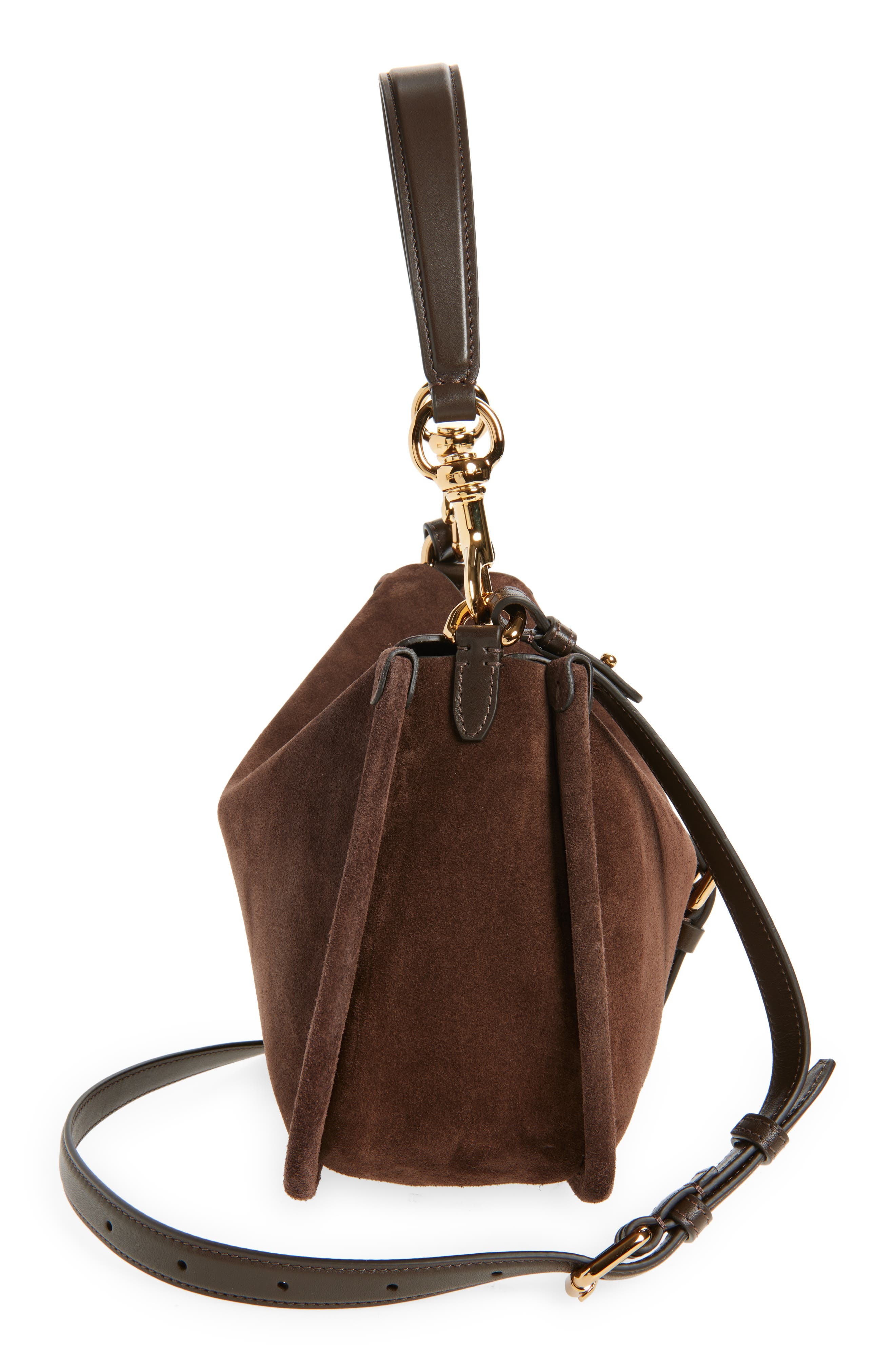 Etro Belted Suede Hobo Bag in Dark Brown at Nordstrom - 6