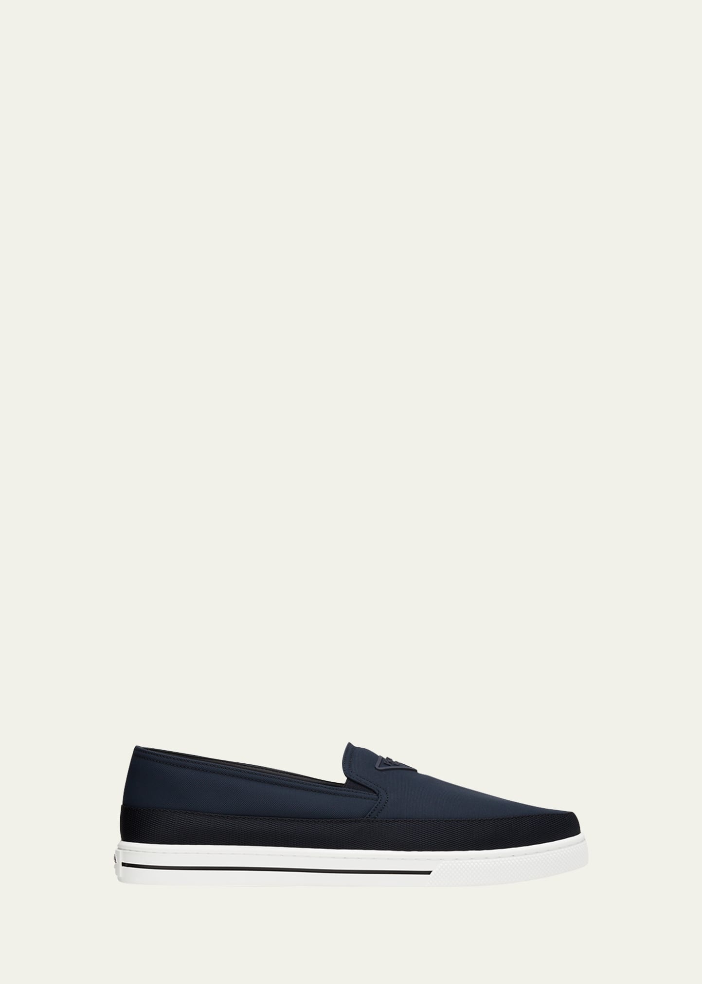 Men's Triangle Logo Nylon Slip-On Sneakers - 1